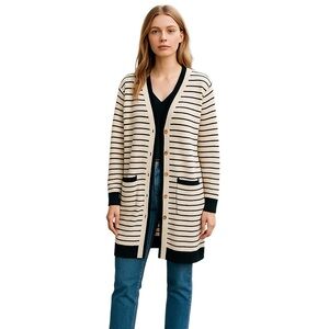 Talbots Supersoft Long Stripped Cozycore Cardigan Size Plus X